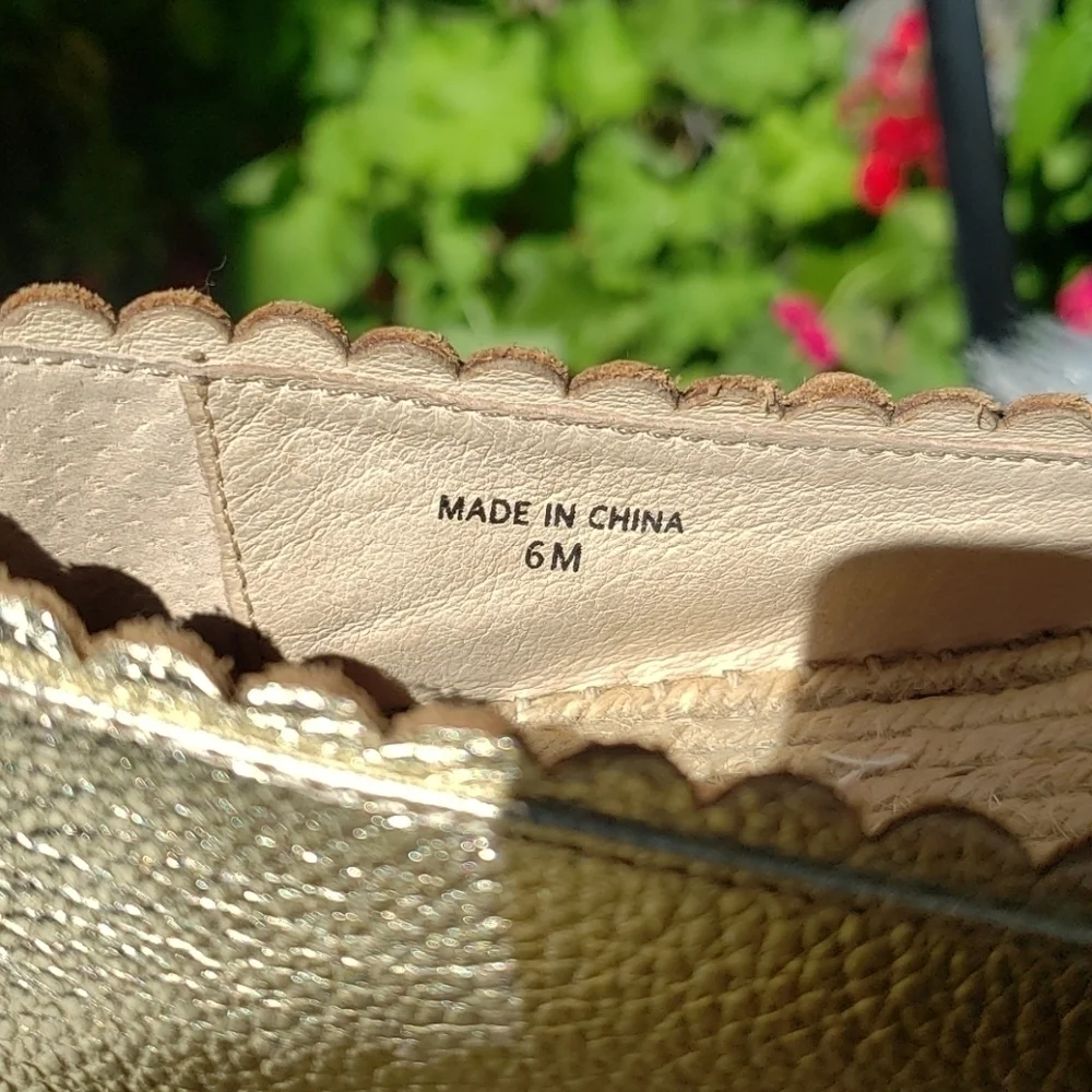 Kate Spade Gold Espadrilles 6 Loranne